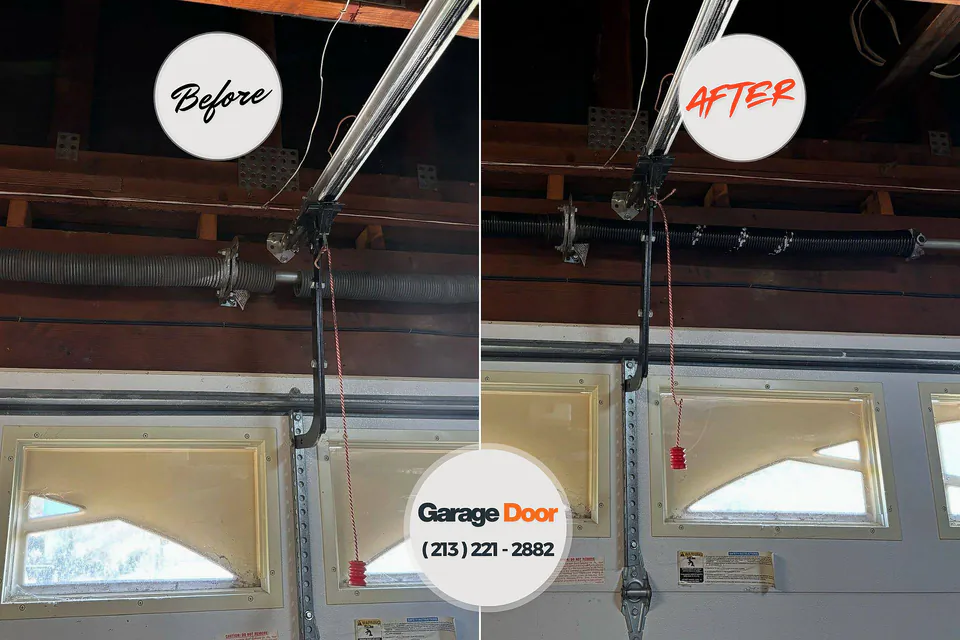 Before and after: garage door repair Makakilo, HI